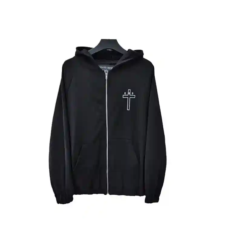 Black Zipper Sweatshirt