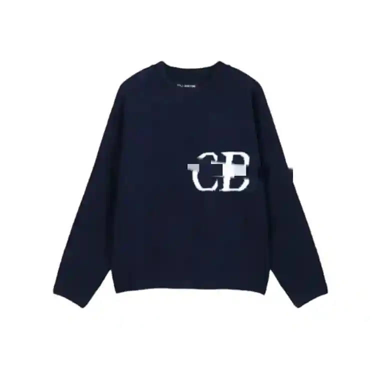 Navy Blue Round Neck Sweater