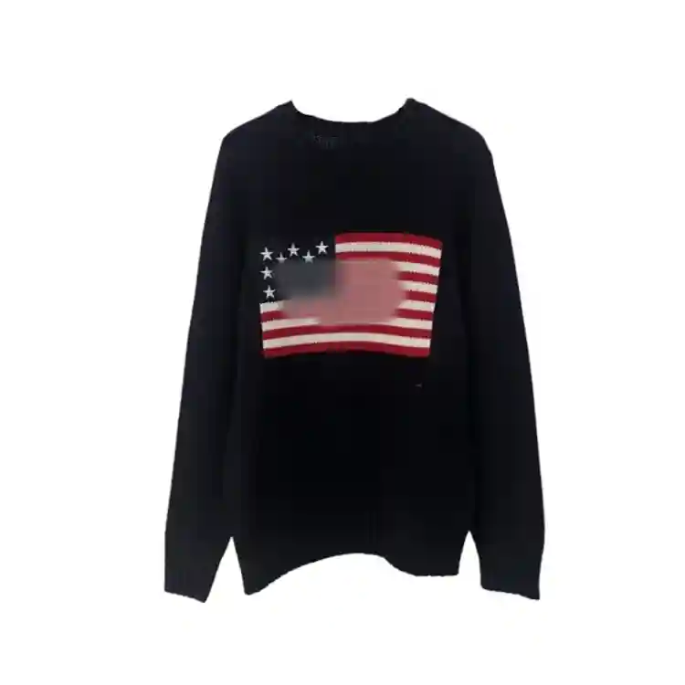 Embroidered Striped Knitted Sweater